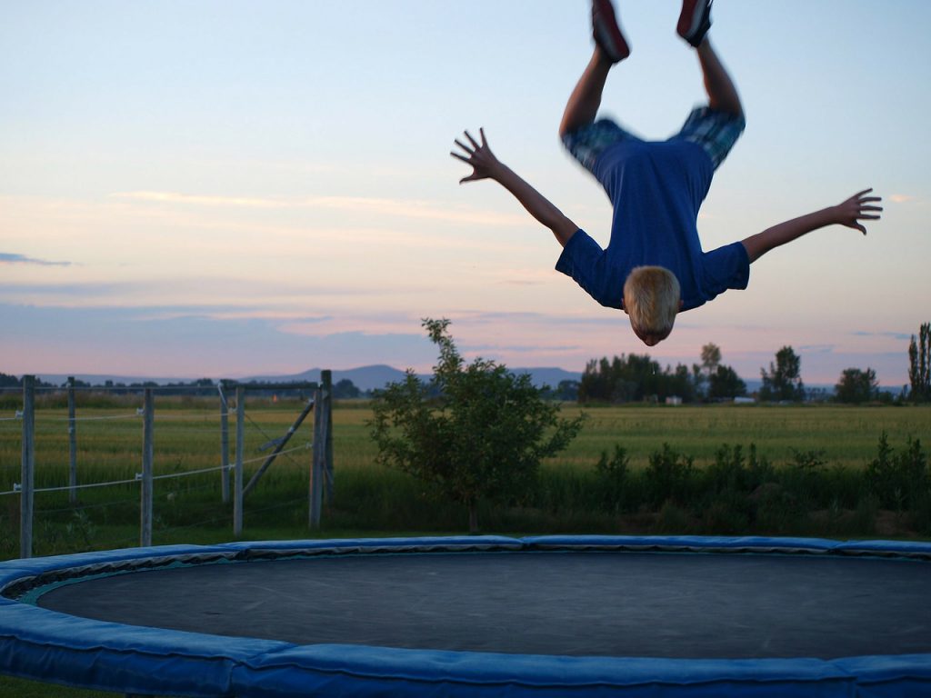 trampoline voor in de tuin